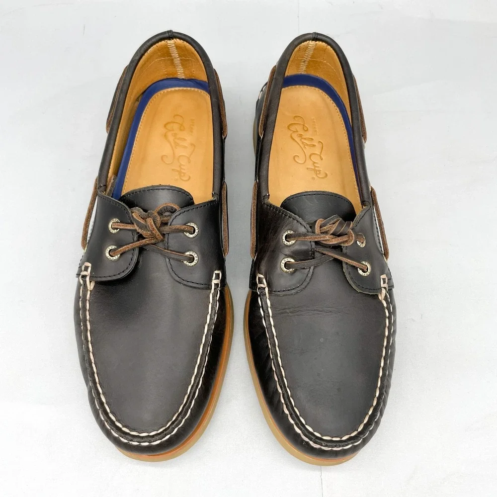 Sperry Gold Cup Authentic Original Boat Shoe Mens 12W Dark Brown Preppy Nautical
